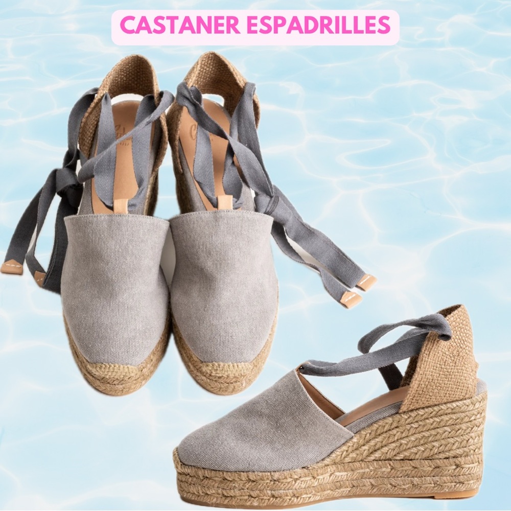 Castaner Grey Platform Espadrilles